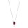 Halsschmuck 18 Karat Weissgold Rubin 0,46ct Brillanten 0,13ct