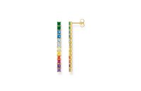 Ohrschmuck 925 Silber 750 gelb vergoldet Bunte Steine