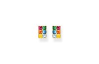 Ohrschmuck 925 Silber 750 gelb vergoldet Bunte Steine