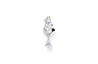 Ohrschmuck 925 Silber Einzelstecker Fuchs mit weissem Stein