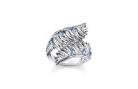 Ring 925 Silber Phönix-Flügel mit blauen Steinen