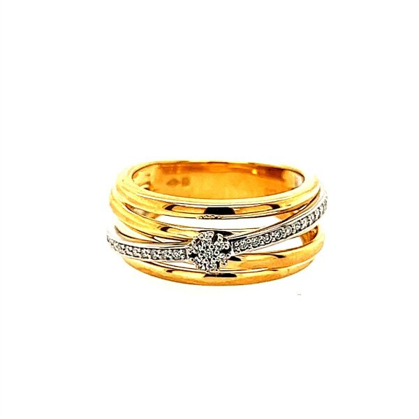 Ring 18 Karat Gelb/Weissgold Brillanten 0,12ct G si