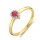 Ring 18 Karat Gelb/Weissgold Brillanten 0,045ct G si Rubin 0,25ct