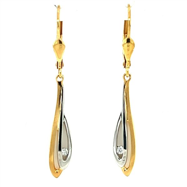Ohrschmuck 14 Karat Gelb/Weissgold Brillanten 0,03ct