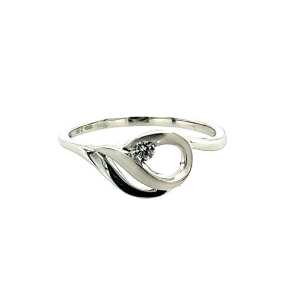 Ring 14 Karat Weissgold Brillant 0,06ct si