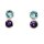 Ohrschmuck 18 Karat Weissgold Amethyste 2,61ct Aquamarine 2,50ct