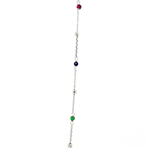 Armschmuck 14 Karat Weissgold bunte Quarze