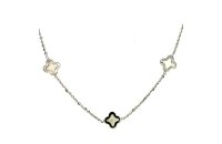 Halsschmuck 14 Karat Weissgold Perlmutt