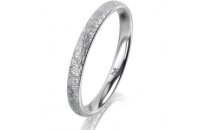 Ring 14 Karat Weissgold 2.5 mm kristallmatt