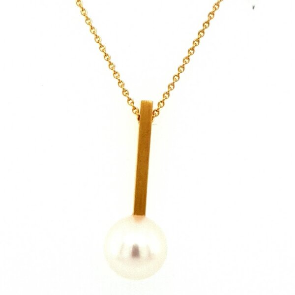 Halsschmuck 18 Karat Gelbgold Akoyaperle