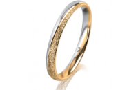 Ring 14 Karat Gelb-/Weissgold 2.5 mm kristallmatt