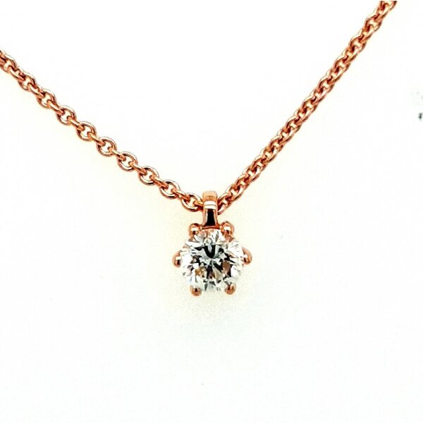 Halsschmuck 14 Karat Rotgold Brillant 0,25ct G vs