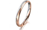 Ring 14 Karat Rot-/Weissgold 2.5 mm l&auml;ngsmatt