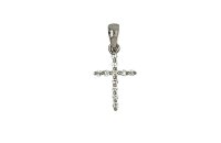 Anh&auml;nger 14 Karat Weissgold Kreuz mit Brillanten...