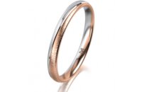 Ring 14 Karat Rot-/Weissgold 2.5 mm sandmatt