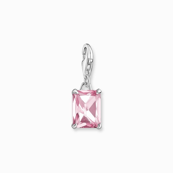 Anh&auml;nger 925 Silber pinker Stein (Zirkonia)