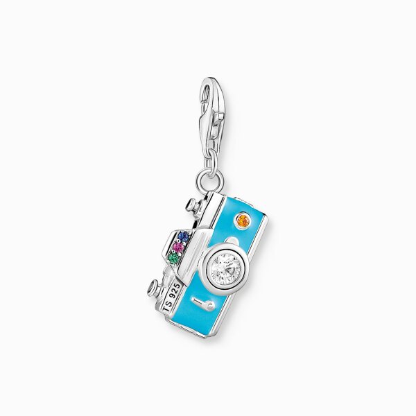 Anh&auml;nger 925 Silber t&uuml;rkise Kamera Kaltemail