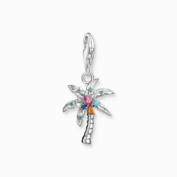 Anh&auml;nger 925 Silber bunte Palme mit Zirkonia