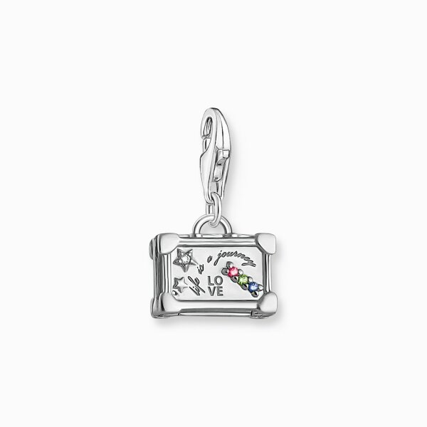 Anh&auml;nger 925 Silber bunter Vintage Koffer