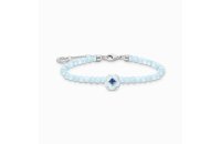 Armschmuck 925 Silber blauen Jade Beads Kaltemail