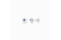 Ohrschmuck 925 Silber Blumen mit blauen Steinen Kaltemail