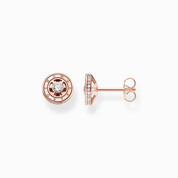 Ohrschmuck 925 Silber 18 Karat rotvergoldet mit Zirkonia