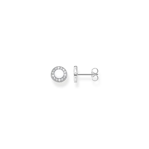 Ohrschmuck 925 Silber Kreis mit weissen Zirkonia