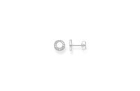 Ohrschmuck 925 Silber Kreis mit weissen Zirkonia