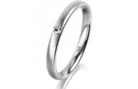 Ring 14 Karat Weissgold 2.5 mm sandmatt 1 Brillant G vs...
