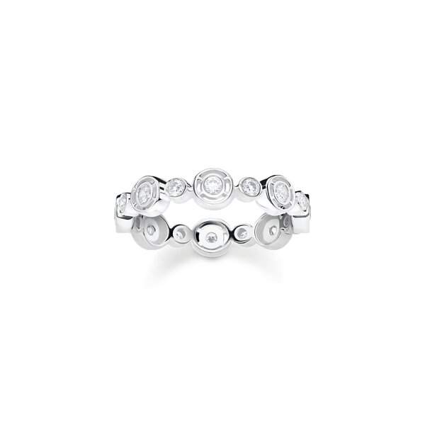 Ring 925 Silber Kreise mit weissen Zirkonia