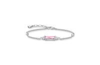 Armschmuck 925 Silber mit pinkem und weissen Steinen