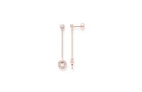 Ohrschmuck 925 Silber 18 Karat rotvergoldet Kreis mit...