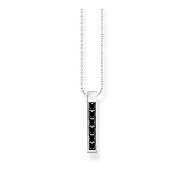 Halsschmuck 925 Silber schwarze Zirkonia
