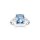 Ring 925 Silber Aqua und weisse Steine (Zirkonia)