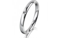 Ring 18 Karat Weissgold 2.5 mm poliert 1 Brillant G vs...