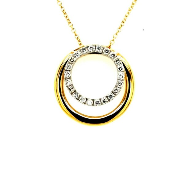 Halsschmuck 18 Karat Gelb/Weissgold Brillanten 0,30ct