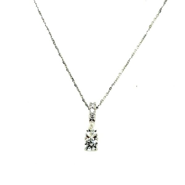 Halsschmuck 18 Karat Weissgold 5 Brillanten 0,38ct