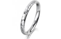 Ring 18 Karat Weissgold 2.5 mm diamantmatt 1 Brillant G...