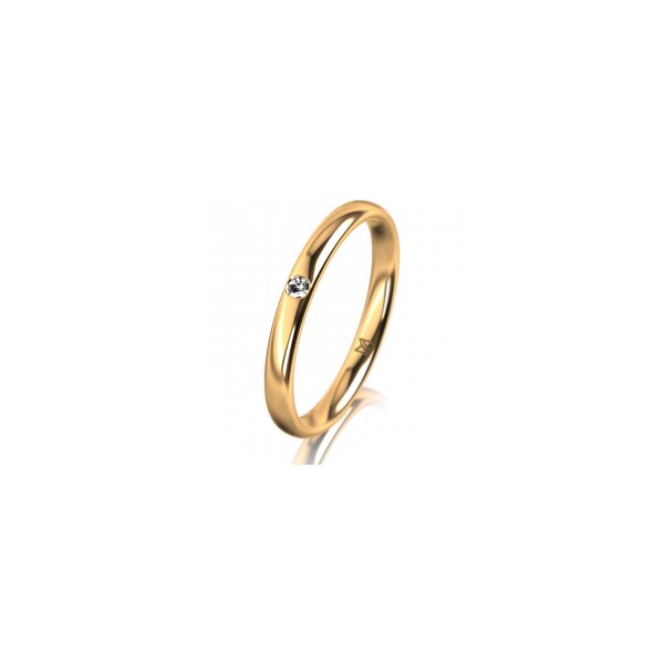 Ring 14 Karat Gelbgold 2.5 mm poliert 1 Brillant G vs 0,025ct
