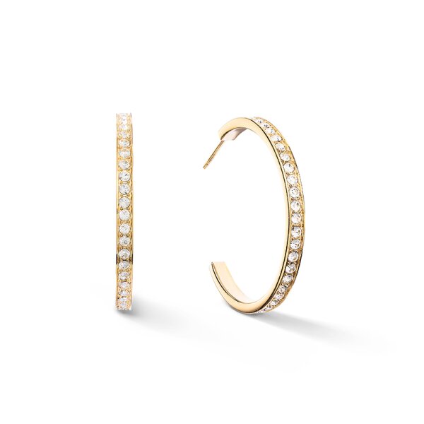 Coeur De Lion Ohrschmuck Edelstahl slim gold Kristall