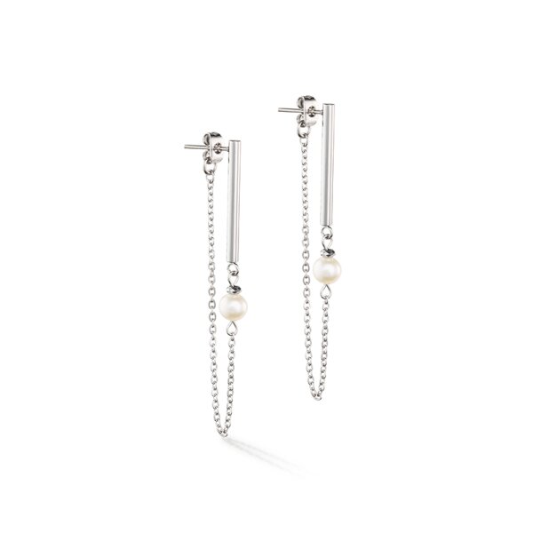 Coeur De Lion Ohrschmuck Edelstahl Solitaire S&uuml;sswasserperle silber