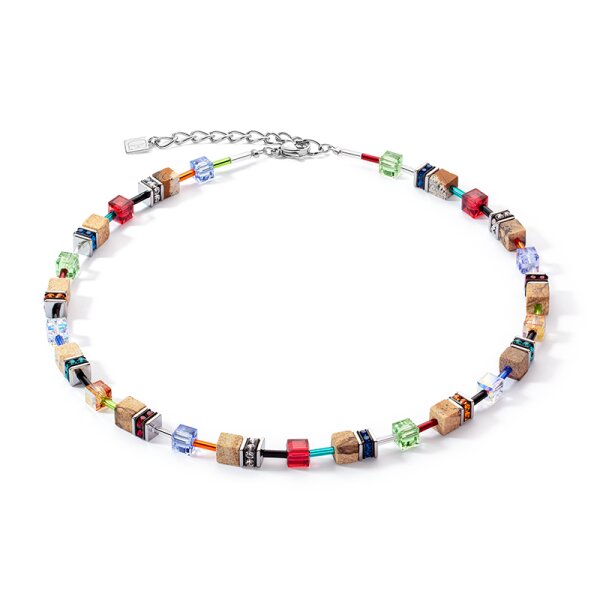 Coeur De Lion Halsschmuck Edelstahl GeoCUBE&reg; Iconic Nature multicolor-braun