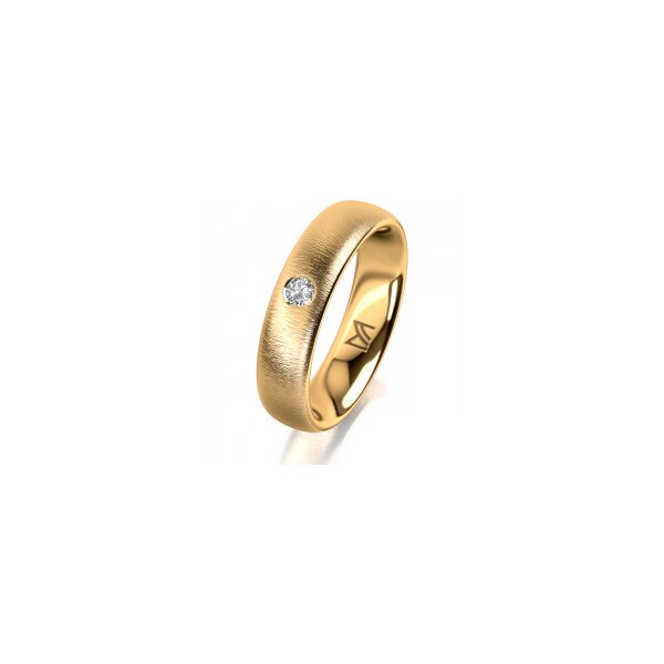 Ring 14 Karat Gelbgold 5.0 mm sandmatt 1 Brillant G vs 0,065ct