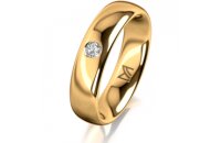 Ring 18 Karat Gelbgold 5.0 mm poliert 1 Brillant G vs...