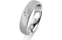Ring 14 Karat Weissgold 5.0 mm kreismatt 1 Brillant G vs...