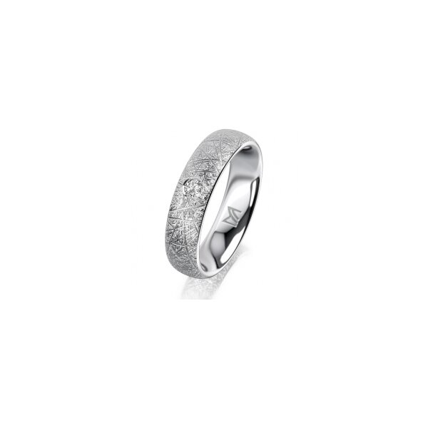 Ring 14 Karat Weissgold 5.0 mm kristallmatt 1 Brillant G vs 0,065ct