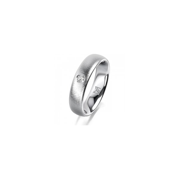 Ring 18 Karat Weissgold 5.0 mm sandmatt 1 Brillant G vs 0,065ct