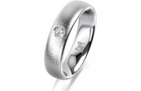 Ring 18 Karat Weissgold 5.0 mm sandmatt 1 Brillant G vs...