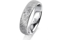 Ring 18 Karat Weissgold 5.0 mm kristallmatt 1 Brillant G...