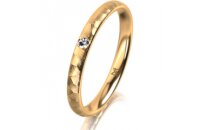 Ring 14 Karat Gelbgold 2.5 mm diamantmatt 1 Brillant G vs...